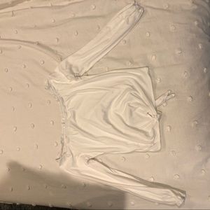 White mid shoulder long sleeve